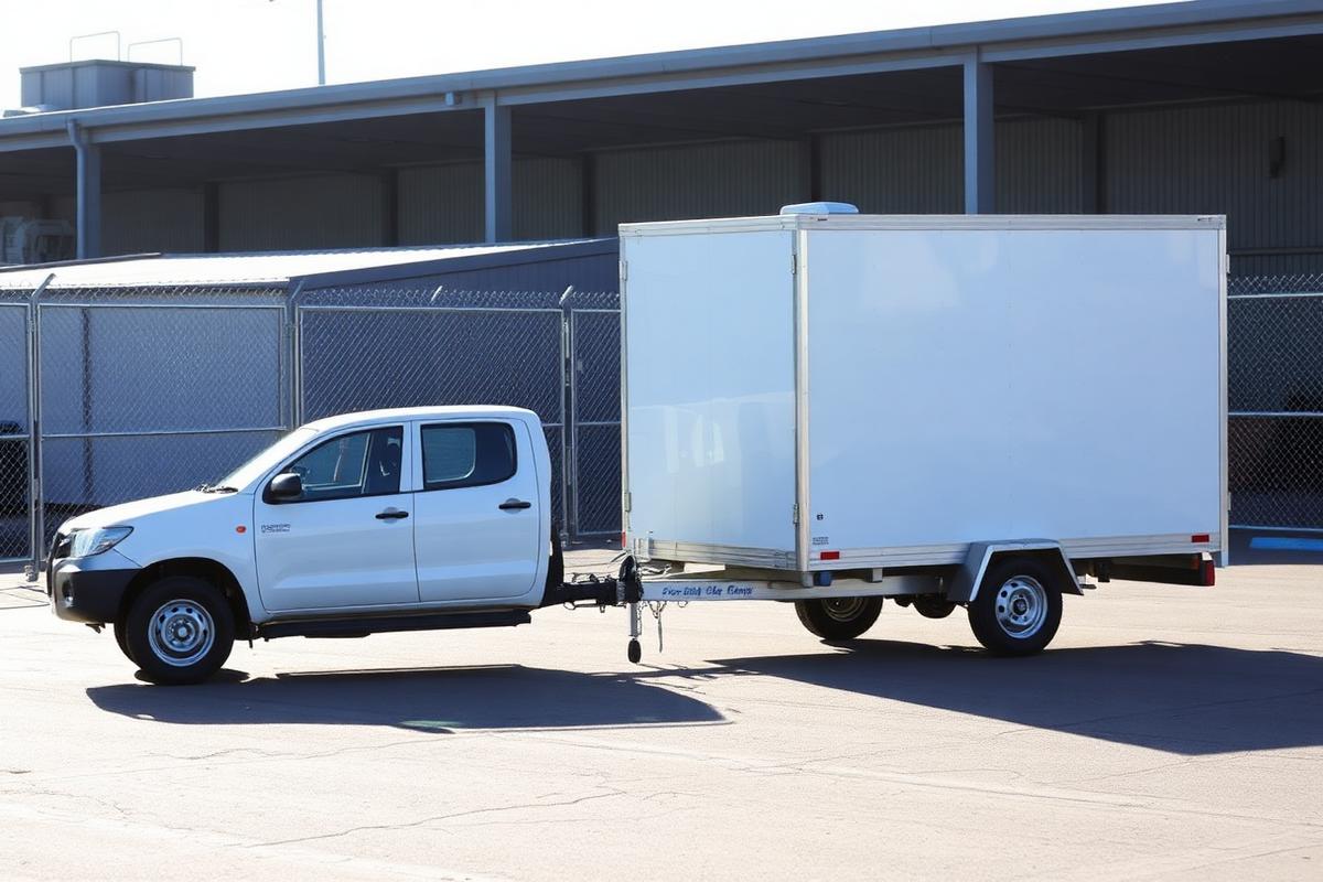 Secure vehicle and trailer parking with a small office photo 1